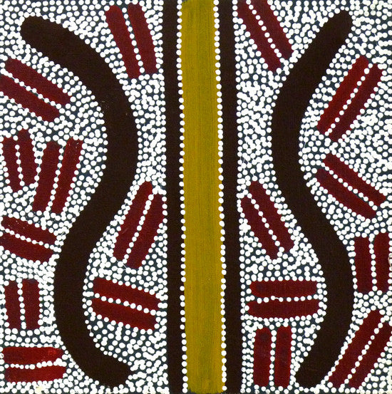 Utnea Dreaming by Lindsay Bird Mpetyane (SOLD), 30cm x 30cm. Aboriginal Painting. #AboriginalArt #UtopiaLane