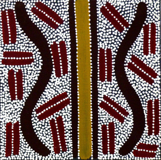 Utnea Dreaming by Lindsay Bird Mpetyane (SOLD), 30cm x 30cm. Aboriginal Painting. #AboriginalArt #UtopiaLane