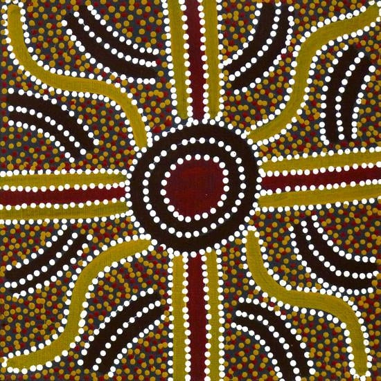 Ahakeye (Bush Plum) Dreaming by Lindsay Bird Mpetyane, 30cm x 30cm. Aboriginal Painting. #AboriginalArt #UtopiaLane