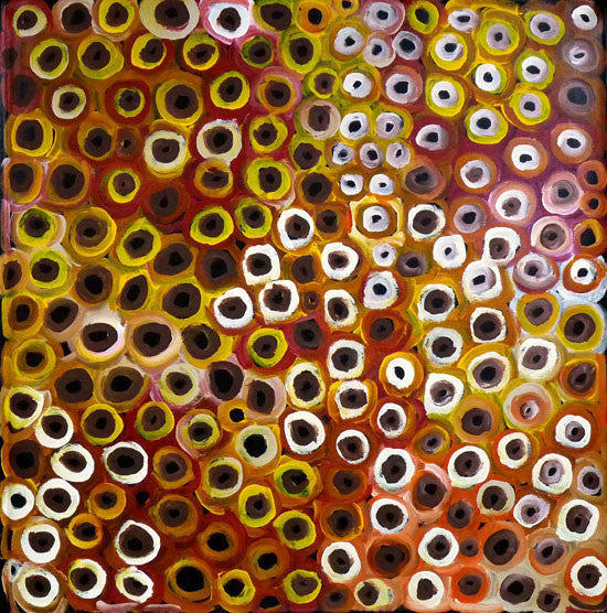 Soakages by Lena Pwerle (SOLD), 90cm x 90cm. Aboriginal Painting. #AboriginalArt #UtopiaLane