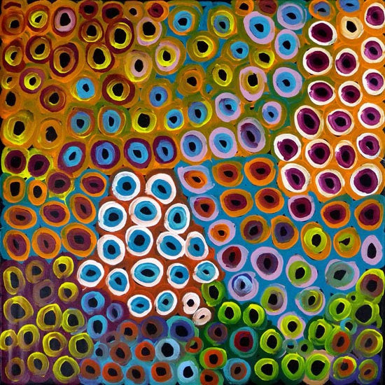Soakages by Lena Pwerle (SOLD), 90cm x 90cm. Aboriginal Painting. #AboriginalArt #UtopiaLane