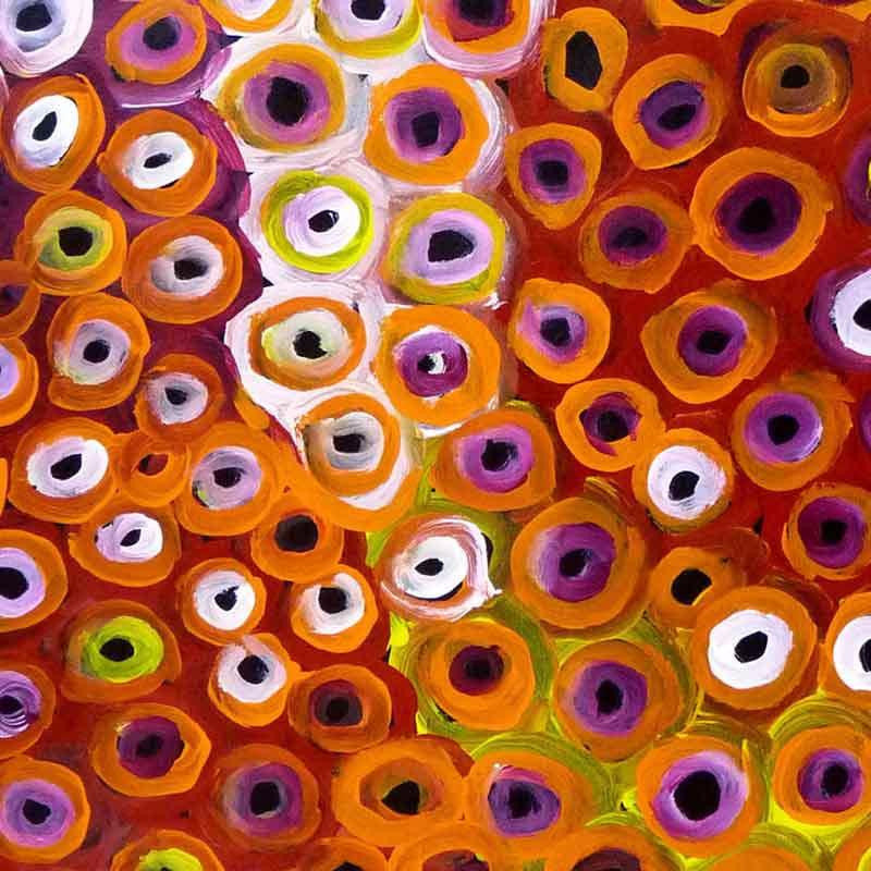 Soakage by Lena Pwerle (SOLD), 120cm x 60cm. Aboriginal Painting. #AboriginalArt #UtopiaLane