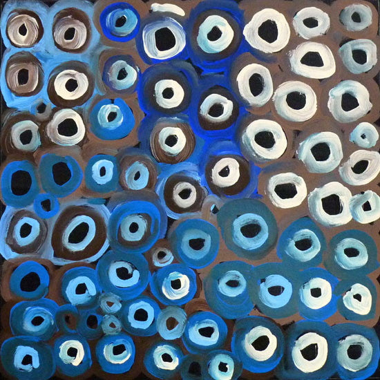 Soakage by Lena Pwerle (SOLD), 45cm x 45cm. Aboriginal Painting. #AboriginalArt #UtopiaLane