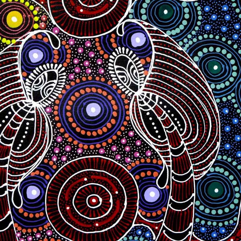 Dreamtime Sisters by Colleen Wallace Nungari (SOLD), 180cm x 120cm. Aboriginal Painting. #AboriginalArt #UtopiaLane