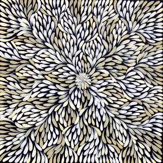 Wild Flowers by Mary Petyarre, 45cm x 45cm. Aboriginal Painting. #AboriginalArt #UtopiaLane