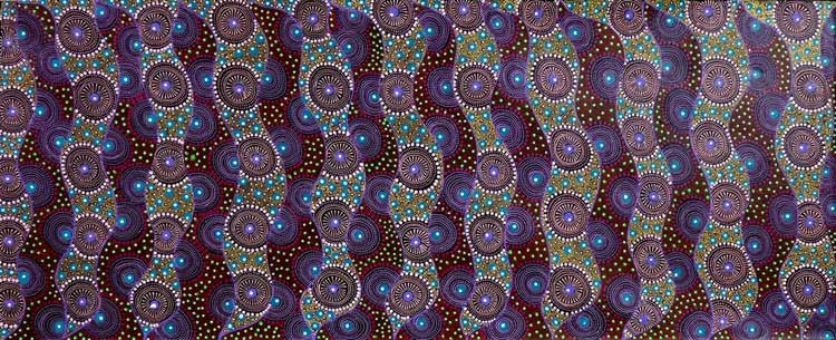 Alpar Seed Story by Karen Bird Ngale (SOLD), 150cm x 60cm. Aboriginal Painting. #AboriginalArt #UtopiaLane