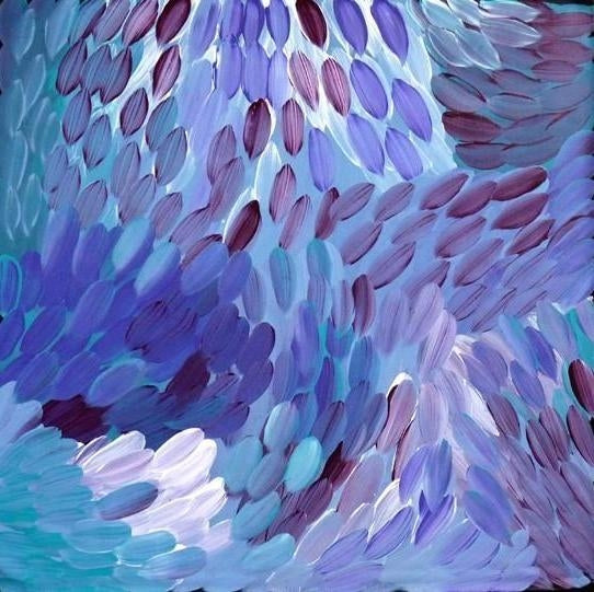 Leaves by Gloria Petyarre by Gloria Petyarre, 90cm x 90cm. Australian Aboriginal Art.