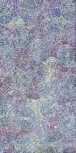 Ilyarnayt Flower by Audrey Morton Kngwarreye by Audrey Morton Kngwarrey, 60cm x 30cm. Australian Aboriginal Art.