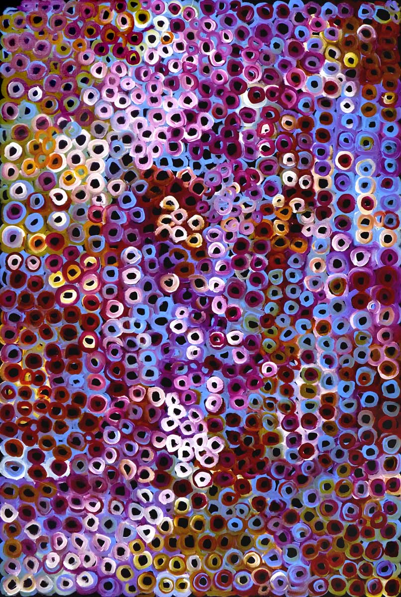 Soakage by Lena Pwerle by Lena Pwerle, 180cm x 120cm. Australian Aboriginal Art.