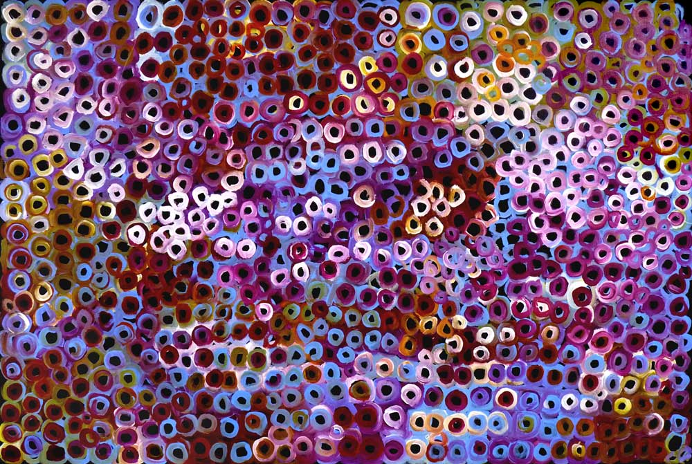 Soakage by Lena Pwerle by Lena Pwerle, 180cm x 120cm. Australian Aboriginal Art.