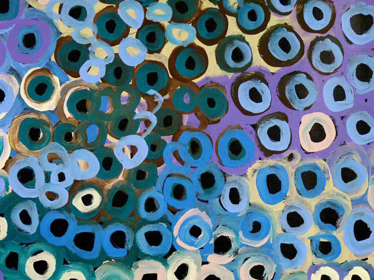 Soakage by Lena Pwerle (SOLD), 180cm x 120cm. Aboriginal Painting. #AboriginalArt #UtopiaLane