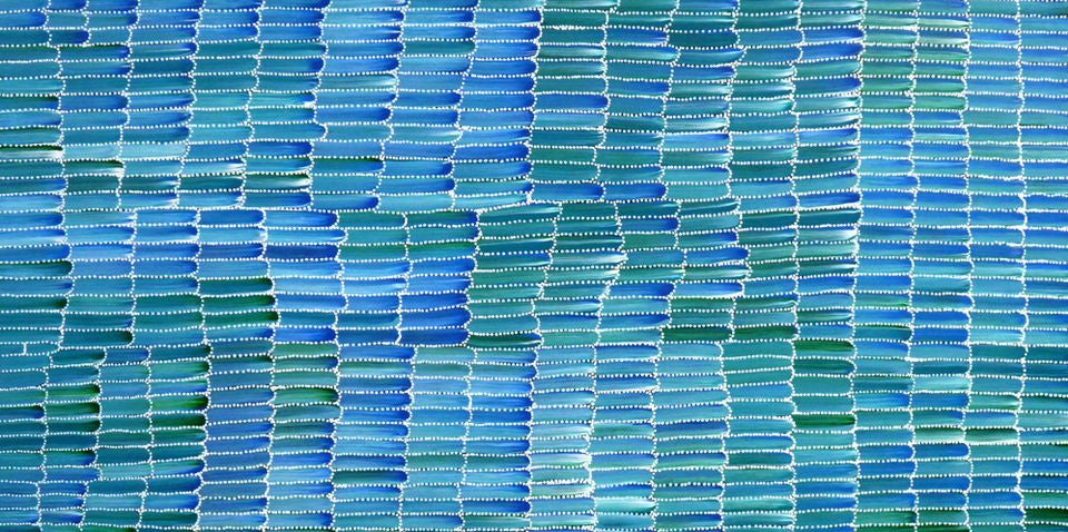 Anaty (Desert Yam) by Jeannie Mills Pwerle (SOLD), 120cm x 60cm. Aboriginal Painting. #AboriginalArt #UtopiaLane