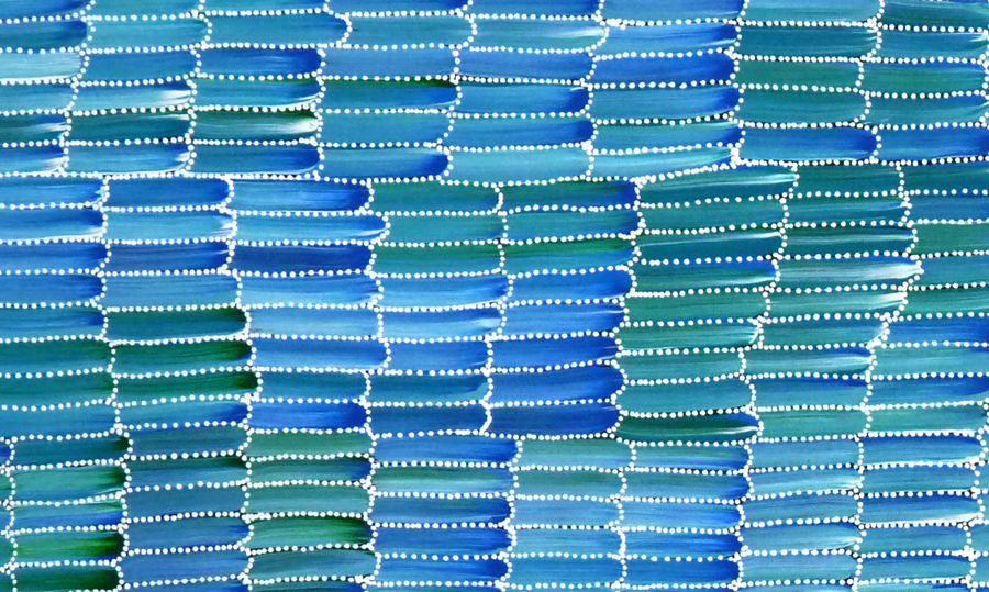 Anaty (Desert Yam) by Jeannie Mills Pwerle (SOLD), 120cm x 60cm. Aboriginal Painting. #AboriginalArt #UtopiaLane