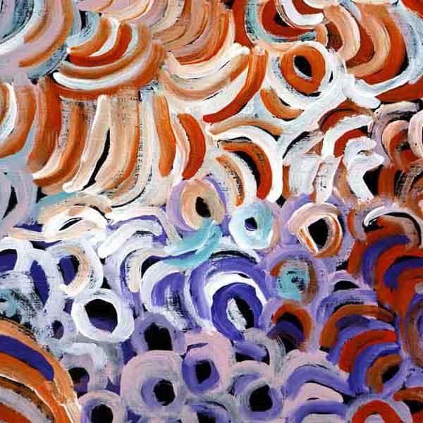 Soakage by Lena Pwerle, 120cm x 60cm. Aboriginal Painting. #AboriginalArt #UtopiaLane
