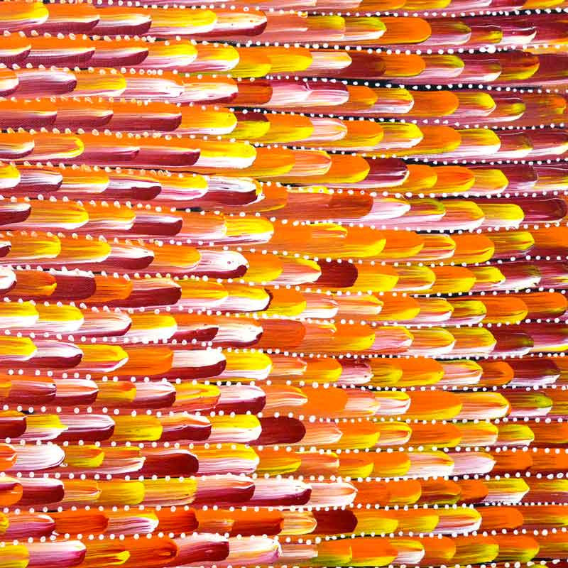 Anaty (Desert Yam) by Lisa Mills Pwerle (SOLD), 180cm x 60cm. Aboriginal Painting. #AboriginalArt #UtopiaLane