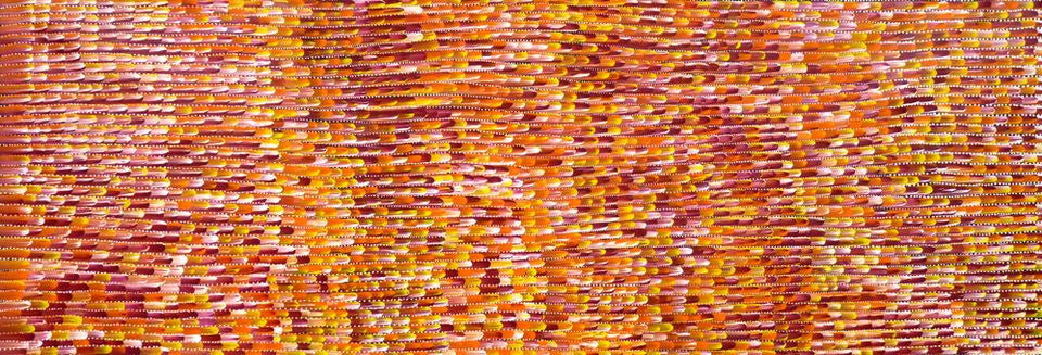 Anaty (Desert Yam) by Lisa Mills Pwerle (SOLD), 180cm x 60cm. Aboriginal Painting. #AboriginalArt #UtopiaLane