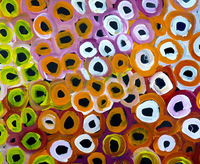 Soakage by Lena Pwerle, 150cm x 90cm. Aboriginal Painting. #AboriginalArt #UtopiaLane