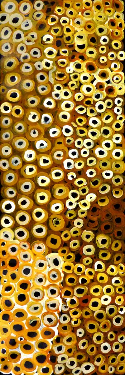 Soakage by Lena Pwerle by Lena Pwerle, 180cm x 60cm. Australian Aboriginal Art.