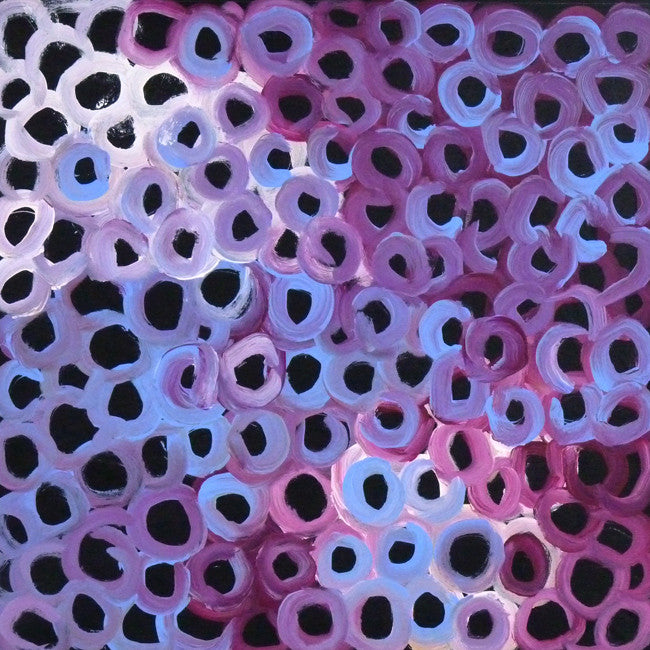 Soakage by Lena Pwerle (SOLD), 60cm x 60cm. Aboriginal Painting. #AboriginalArt #UtopiaLane