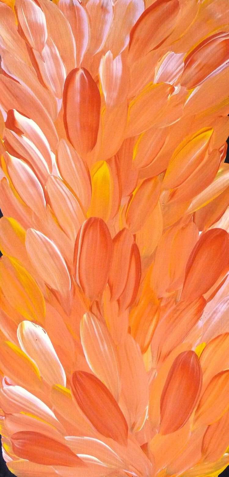 Leaves by Gloria Petyarre by Gloria Petyarre, 60cm x 30cm. Australian Aboriginal Art.