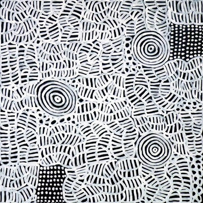 My Mother's Country by Betty Mbitjana, 90cm x 90cm. Aboriginal Painting. #AboriginalArt #UtopiaLane