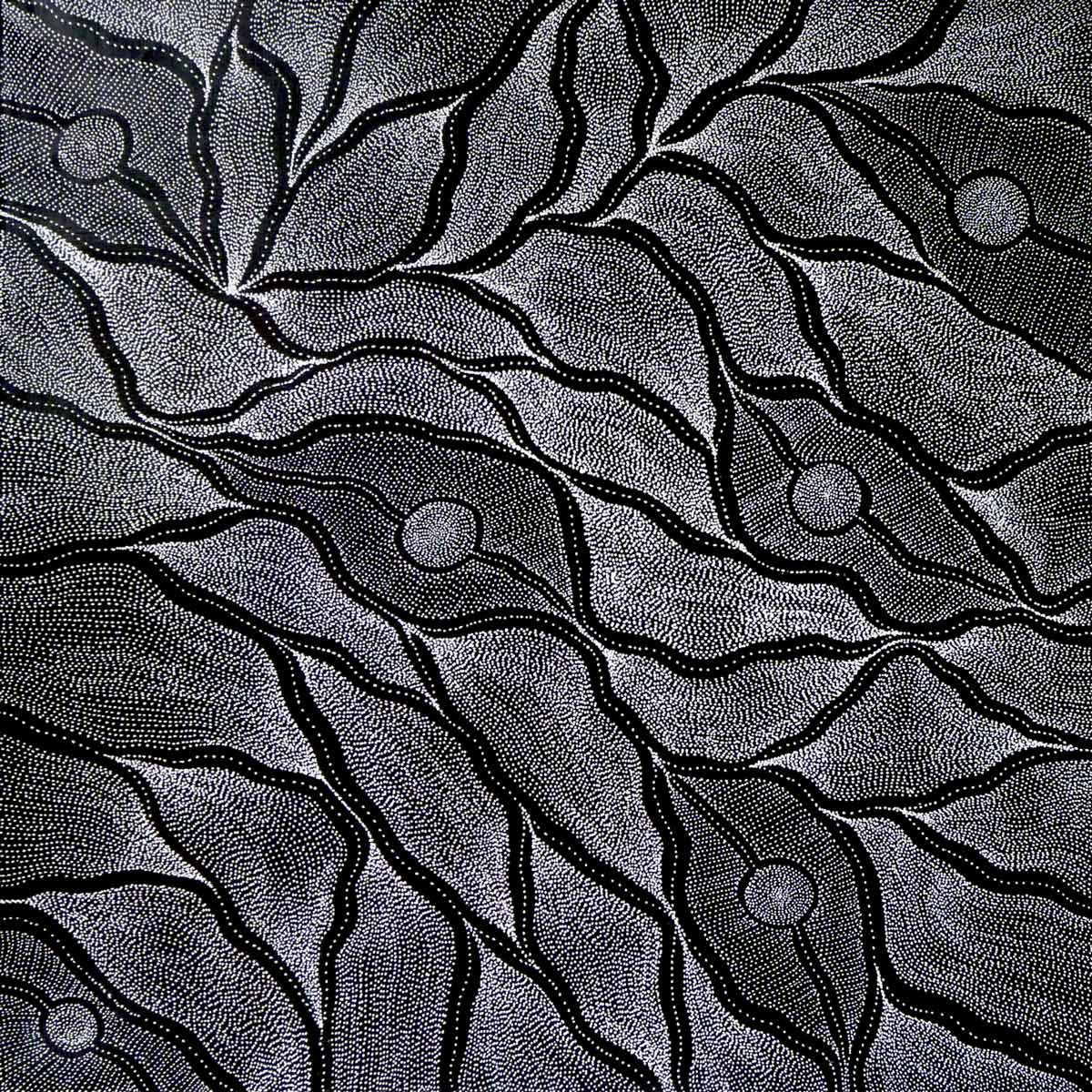 Country by Delvine Petyarre by Delvine Petyarre, 90cm x 90cm. Australian Aboriginal Art.