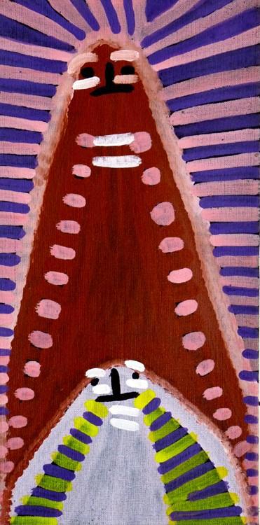 Atham-areny Story by Angelina Ngale (Pwerle) by Angelina Ngale (Pwerle), 40cm x 20cm. Australian Aboriginal Art.