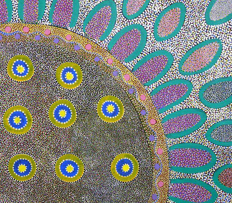 Janice Clarke Kngwarrey by Janice Clarke Kngwarreye, 120cm x 90cm. Australian Aboriginal Art.