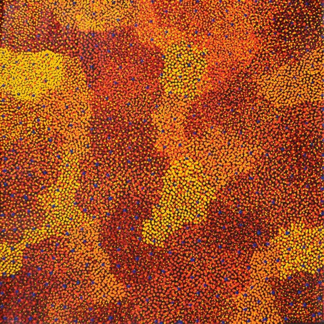 Bush Plum Dreaming by Josie (Josepha) Petrick, 45cm x 45cm. Aboriginal Painting. #AboriginalArt #UtopiaLane