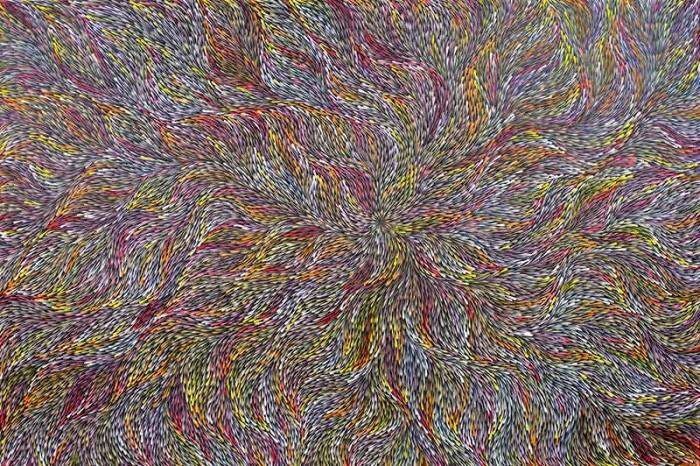 Wild Flowers by Sacha Long Petyarre, 180cm x 120cm. Aboriginal Painting. #AboriginalArt #UtopiaLane