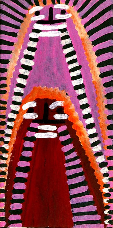Atham-areny Story by Angelina Ngale (Pwerle) (SOLD), 30cm x 15cm. Aboriginal Painting. #AboriginalArt #UtopiaLane