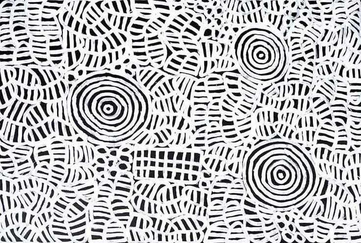 My Mother's Country by Betty Mbitjana, 90cm x 60cm. Aboriginal Painting. #AboriginalArt #UtopiaLane