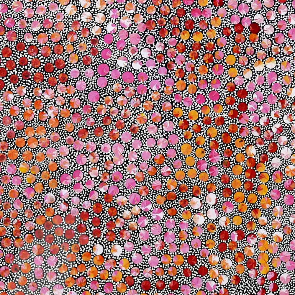 Pencil Yam Seed by Eileen Bird (SOLD)-by-Eileen Bird Nungarai-90cm x 60cm-at-Utopia-Lane-Gallery #AboriginalArt #Eileen Bird Nungarai