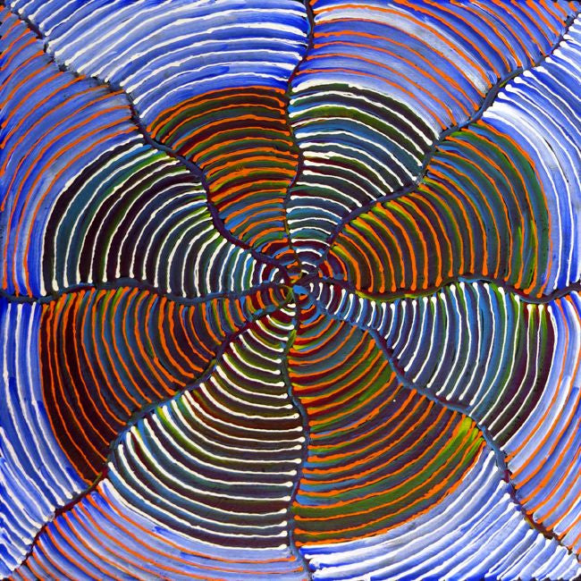 Ngkwerlp (Wild Tobacco) by Violet Payne Ngale (SOLD), 30cm x 30cm. Aboriginal Painting. #AboriginalArt #UtopiaLane