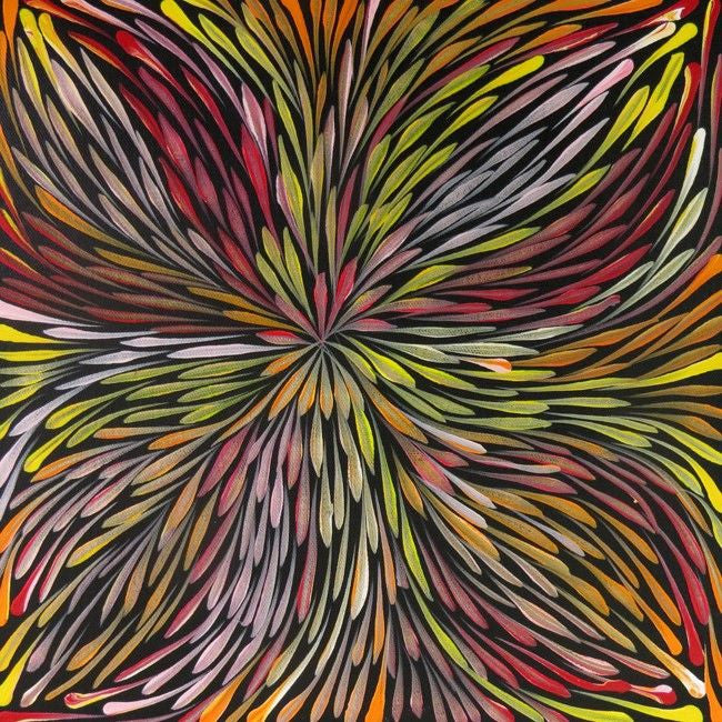 Wild Flowers by Sacha Long Petyarre, 30cm x 30cm. Aboriginal Painting. #AboriginalArt #UtopiaLane