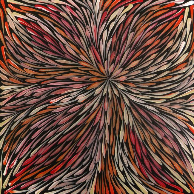Wild Flowers by Sacha Long Petyarre (SOLD), 30cm x 30cm. Aboriginal Painting. #AboriginalArt #UtopiaLane