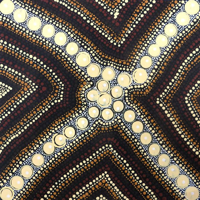 Alpar Seed Story by Rosemary Bird Mpetyane (SOLD), 30cm x 30cm. Aboriginal Painting. #AboriginalArt #UtopiaLane