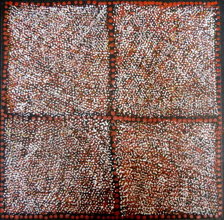 Bush Medicine by Kathleen Kemarre (SOLD), 30cm x 30cm. Aboriginal Painting. #AboriginalArt #UtopiaLane