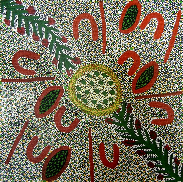 Country by Katie Kemarre (SOLD), 30cm x 30cm. Aboriginal Painting. #AboriginalArt #UtopiaLane