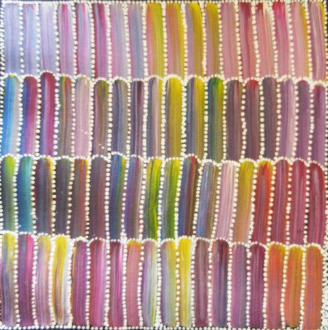 Anaty (Desert Yam) by Jeannie Mills Pwerle (SOLD), 30cm x 30cm. Aboriginal Painting. #AboriginalArt #UtopiaLane