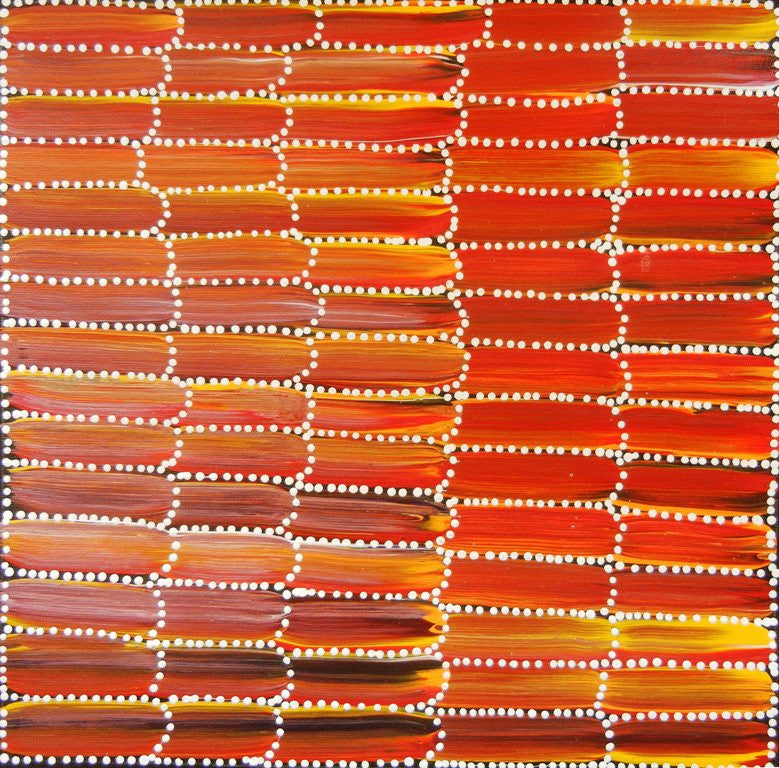 Anaty (Desert Yam) by Jeannie Mills Pwerle (SOLD), 30cm x 30cm. Aboriginal Painting. #AboriginalArt #UtopiaLane