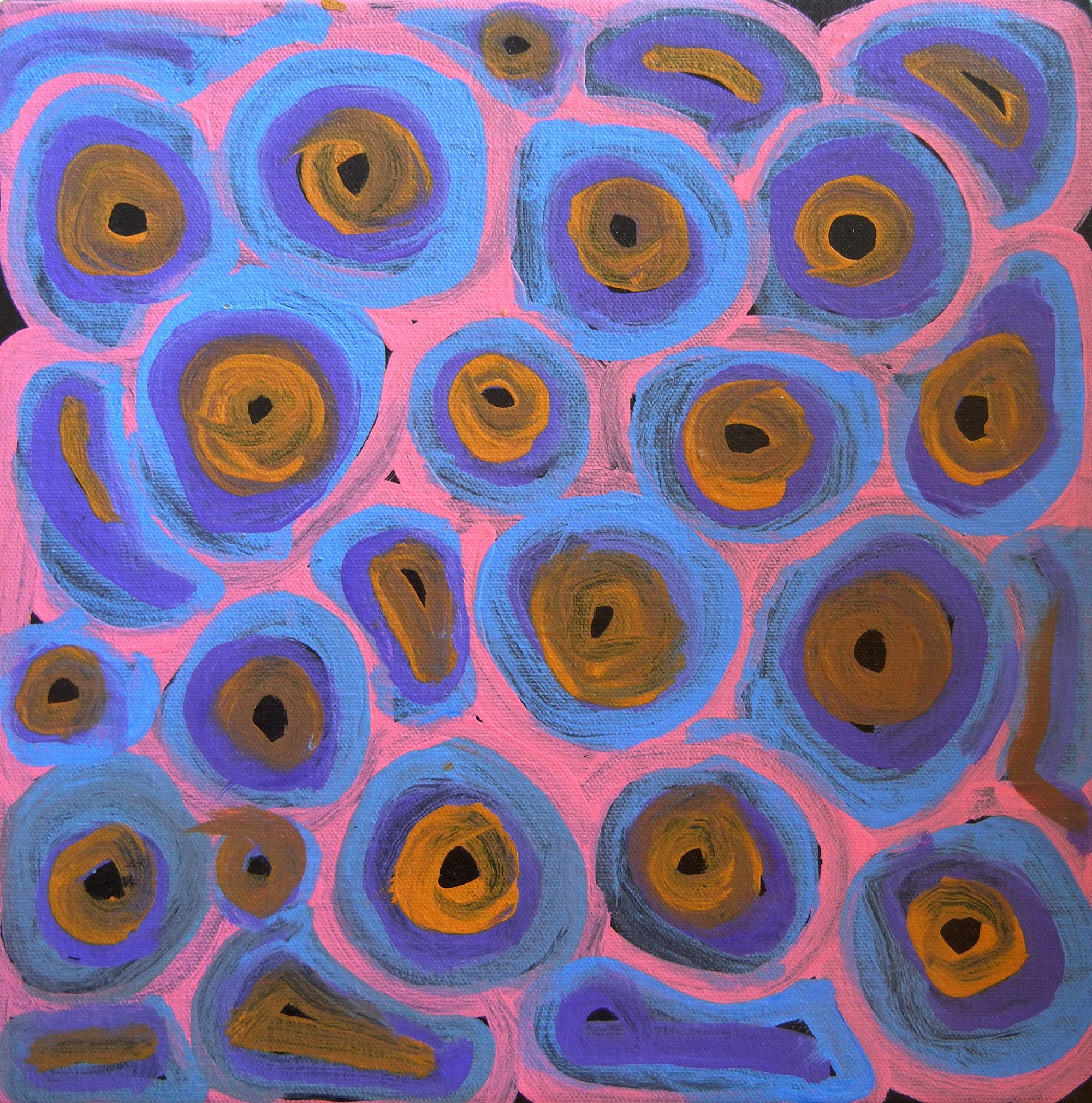Soakage by Lena Pwerle (SOLD), 30cm x 30cm. Aboriginal Painting. #AboriginalArt #UtopiaLane