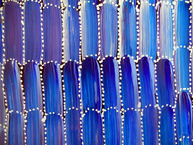 Anaty (Desert Yam) by Jeannie Mills Pwerle (SOLD), 30cm x 30cm. Aboriginal Painting. #AboriginalArt #UtopiaLane