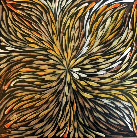 Wild Flowers by Sacha Long Petyarre (SOLD), 30cm x 30cm. Aboriginal Painting. #AboriginalArt #UtopiaLane