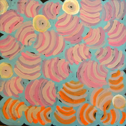 Soakages by Lena Pwerle (SOLD), 30cm x 30cm. Aboriginal Painting. #AboriginalArt #UtopiaLane