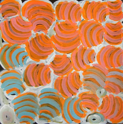Soakages by Lena Pwerle (SOLD), 30cm x 30cm. Aboriginal Painting. #AboriginalArt #UtopiaLane
