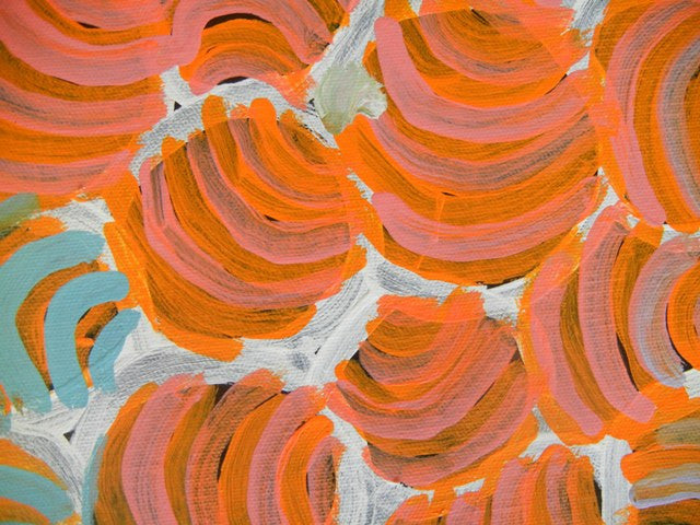 Soakages by Lena Pwerle (SOLD), 30cm x 30cm. Aboriginal Painting. #AboriginalArt #UtopiaLane