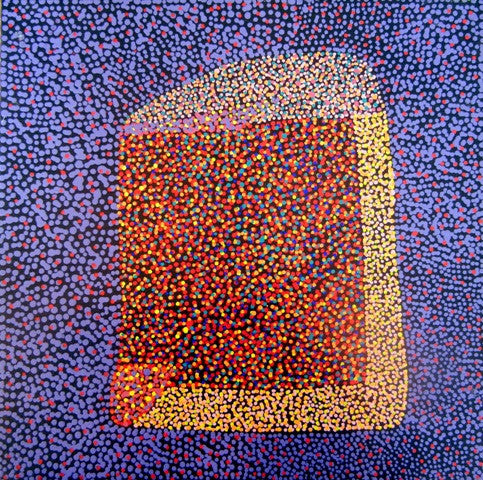 Bush Plum Dreaming by Josie (Josepha) Petrick (SOLD), 30cm x 30cm. Aboriginal Painting. #AboriginalArt #UtopiaLane