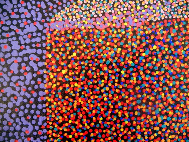 Bush Plum Dreaming by Josie (Josepha) Petrick (SOLD), 30cm x 30cm. Aboriginal Painting. #AboriginalArt #UtopiaLane
