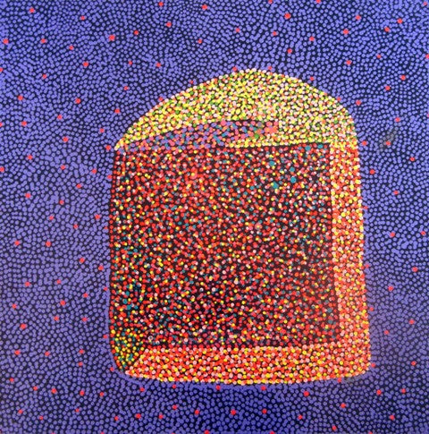 Bush Plum Dreaming by Josie (Josepha) Petrick (SOLD), 30cm x 30cm. Aboriginal Painting. #AboriginalArt #UtopiaLane